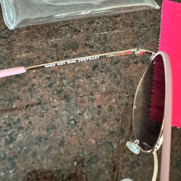 Quay Australia High Key Mini Aviator Sunglasses Blush Pink Gold/Copper Fade Lens - Picture 4 of 8